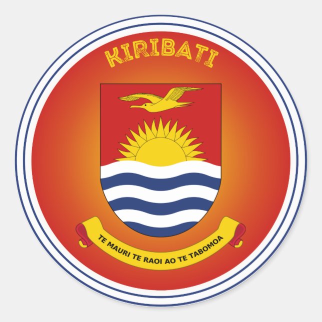 Kiribati Heritage Emblem Classic Round Sticker (Front)