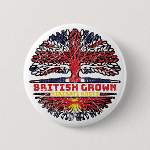 Kiribati I-Kiribati British UK Tree Roots Flag 6 Cm Round Badge
