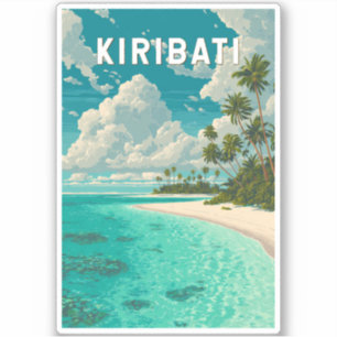 Kiribati Illustration Travel Art Vintage