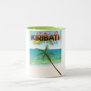 Kiribati Island travel poster Two-Tone Coffee Mug