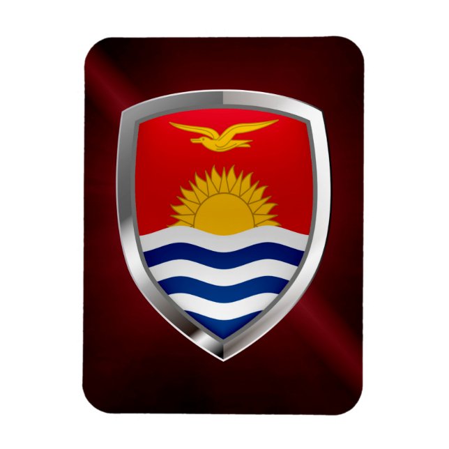 Kiribati Metallic Emblem Magnet (Vertical)