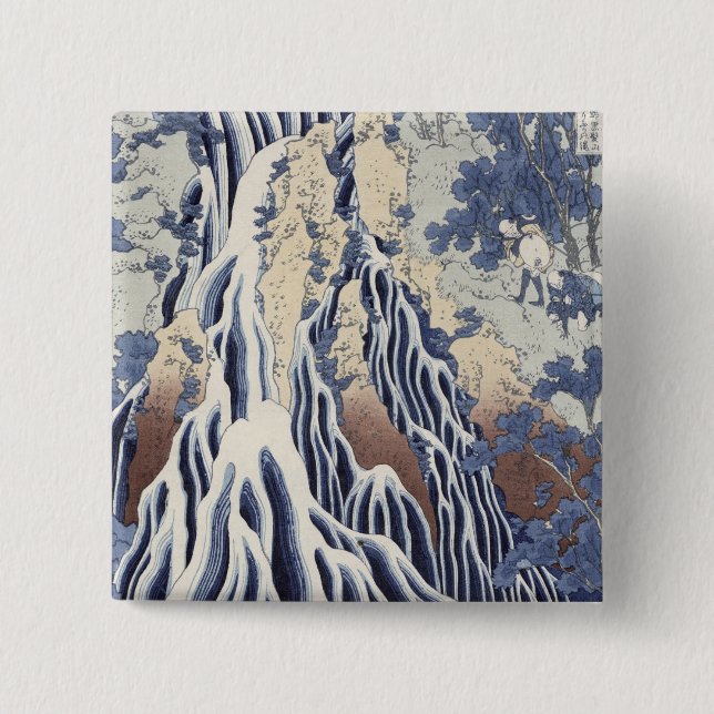 Kirifuri Fall on Kurokami Mount 15 Cm Square Badge (Front)