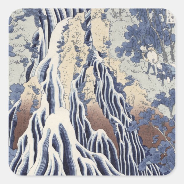 Kirifuri Fall on Kurokami Mount Square Sticker (Front)