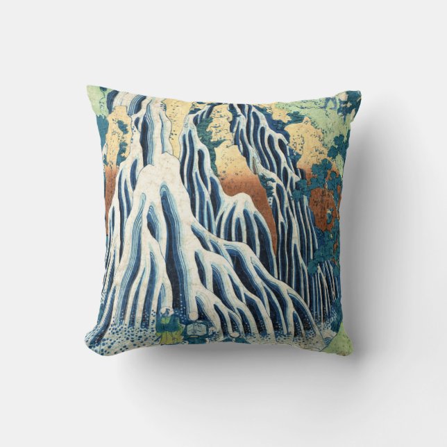 kirifuri waterfall at mt kurokami Hokusai ukiyo-e Cushion (Front)