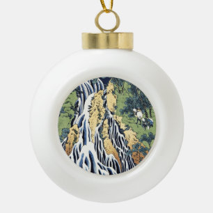 Kirifuri waterfall near Kurokami mountain Housai Ceramic Ball Christmas Ornament