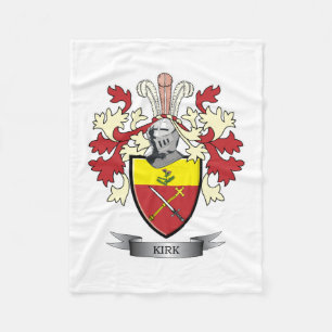 Kirk Family Crest Coat of Arms Fleece Blanket