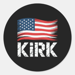Kirk Usa Flag Personalised 4th Of July Kirk _1 Classic Round Sticker
