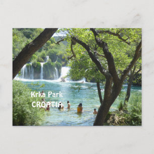 Kirka Waterfalls Croatia Scenic Travel Postcard