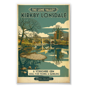 Kirkby Lonsdale Lune Valley Vintage Travel Poster