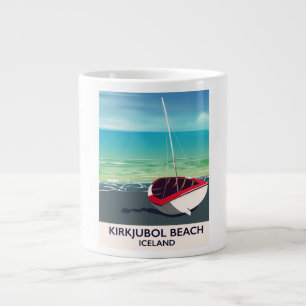 Kirkjubol Beach Iceland vacation poster Large Coffee Mug