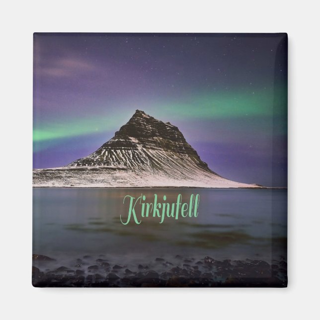 Kirkjufell Mountain in Iceland Northern Lights Magnet (Front)