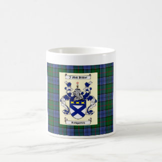 Kirkpatrick Crest on Colquhoun Blue tartan Coffee Mug