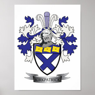 Kirkpatrick Family Crest Coat of Arms Poster