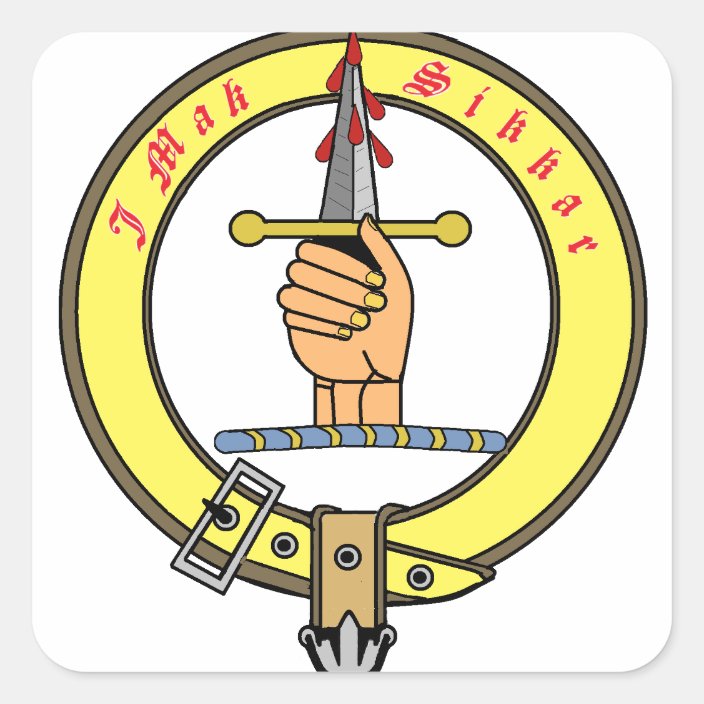 Kirkpatrick Kilpatrick Clan Badge Square Sticker
