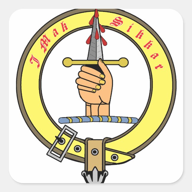 Kirkpatrick Kilpatrick Clan Badge Square Sticker (Front)