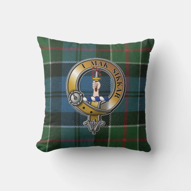 Kirkpatrick Tartan & Badge Cushion (Front)
