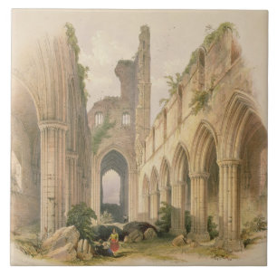 Kirkstall Abbey, the Nave and Choir, from 'The Mon Tile