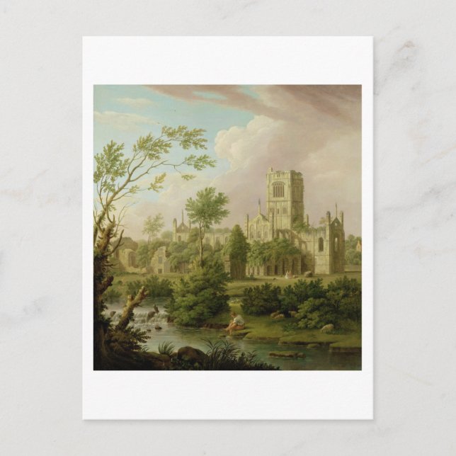 Kirkstall Abbey, Yorkshire, 1747 (oil on canvas) Postcard (Front)
