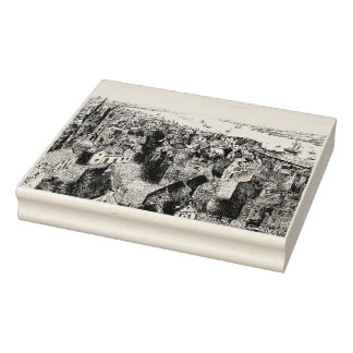 Kirkwall, Orkney – Cathedral & Coastline in Ink Rubber Stamp