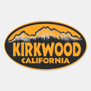 Kirkwood California orange oval stickers