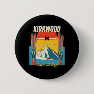 Kirkwood California Ski All Day - Retro Vintage St 6 Cm Round Badge