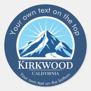 Kirkwood California ski resort Classic Round Sticker