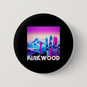 Kirkwood Ski - Retro 80's Style Skiing And Snowboa 6 Cm Round Badge