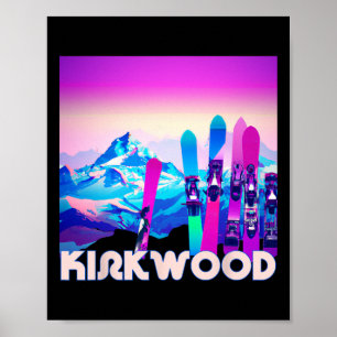 Kirkwood Ski - Retro 80's Style Skiing And Snowboa Poster