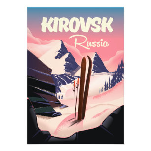 Kirovsk Russia ski travel poster