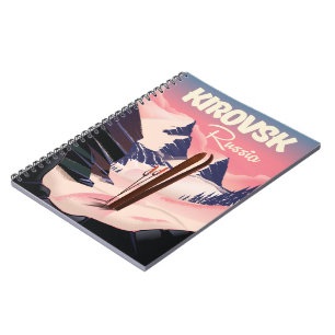 Kirovsk Russia ski travel poster Notebook