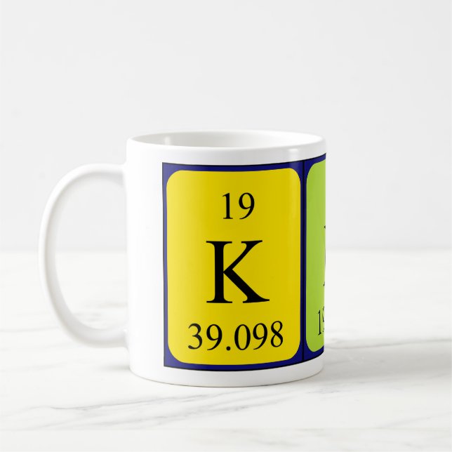 Kirt periodic table name mug (Left)