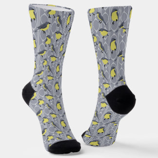 Kirtland's Warblers Bird Lovers Grey and Yellow Socks