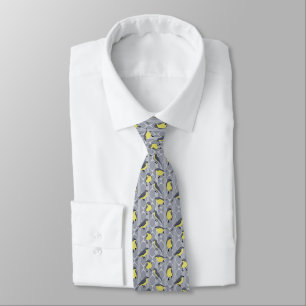Kirtland's Warblers Bird Lovers Grey and Yellow Tie