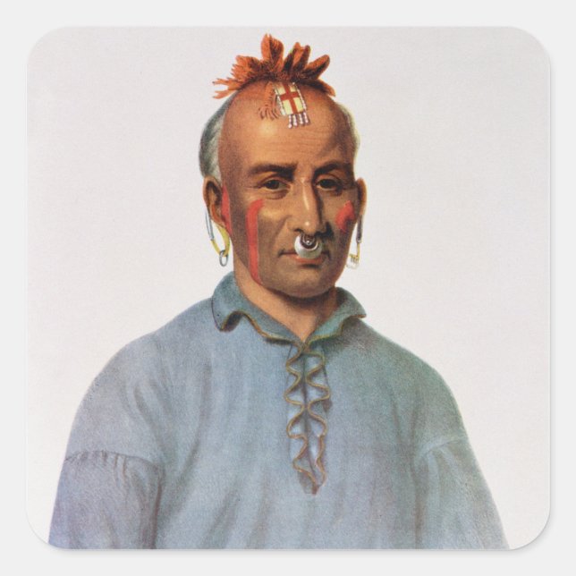 Kish-Kal-Wa, a Shawnee Chief Square Sticker (Front)