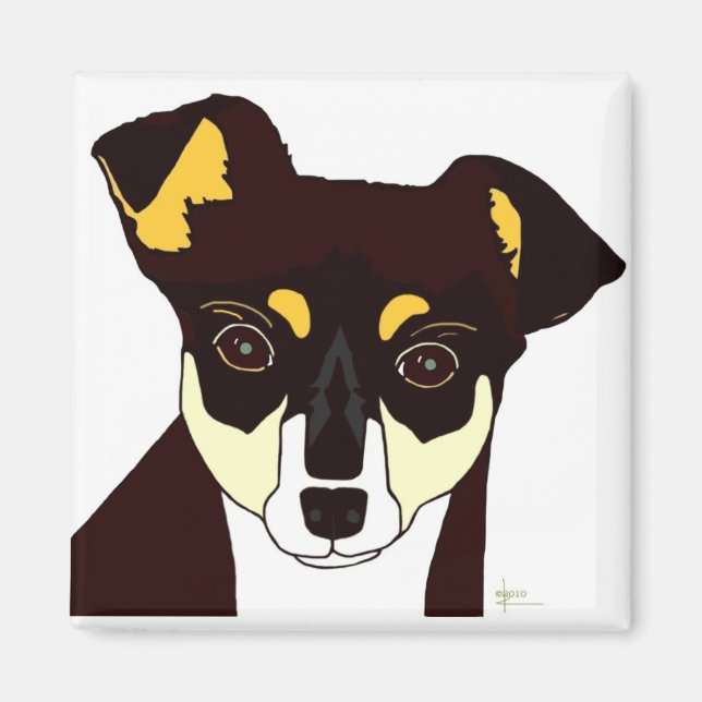 Kisha Chihuahua Magnet - White (Front)