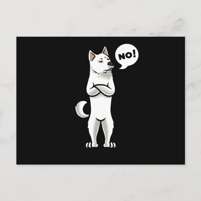 Kishu Inu Stubborn Dog Postcard (Front)