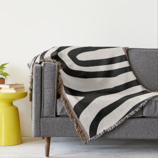 Kismet Black and White Throw Blanket