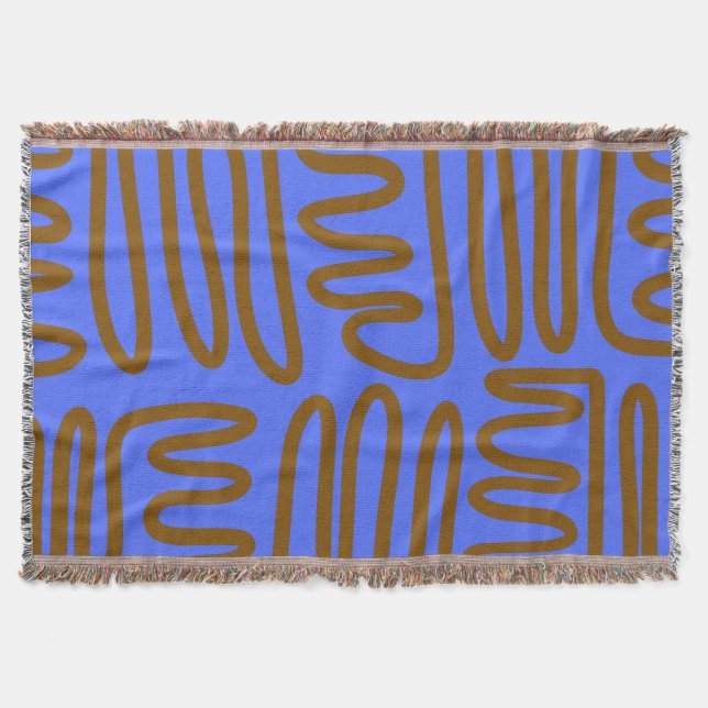 Kismet Brown Wave Throw Blanket (Front)