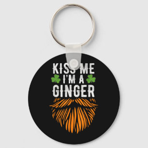Kiss A Ginger Bearded Man Funny St Patricks Day Key Ring