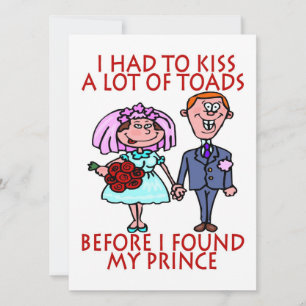 Kiss A Lot Of Toads Wedding Invite