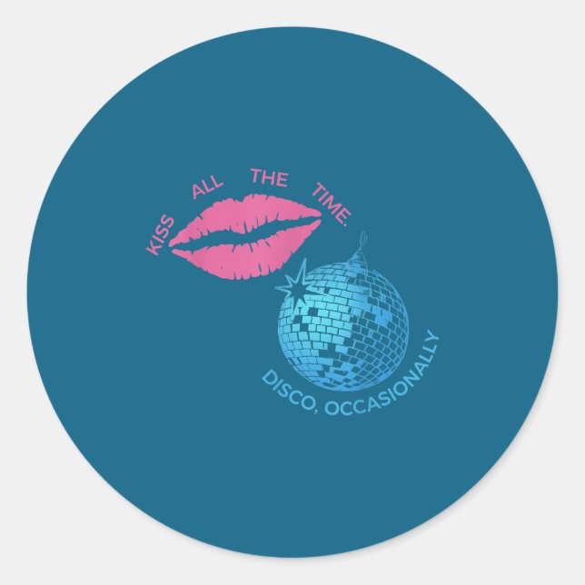 Kiss All Time Disco Occasionally Classic Round Sticker (Front)
