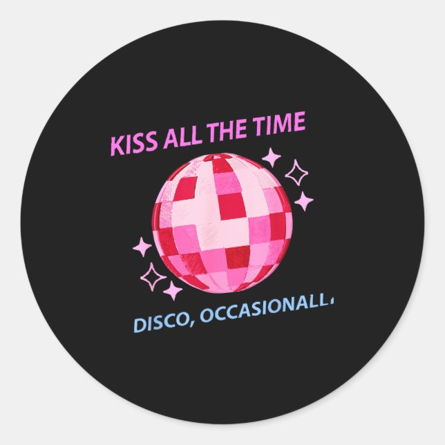 Kiss All Time Disco Occasionally Classic Round Sticker (Front)