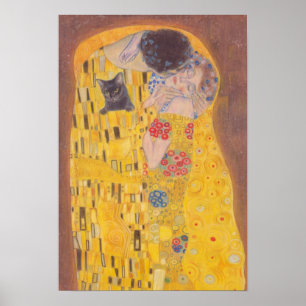 Kiss and cat Gustav Klimt Poster