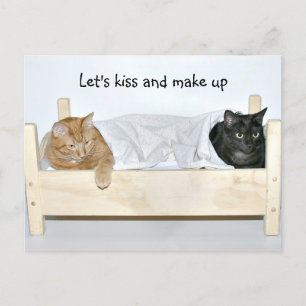 Kiss and make up postcard