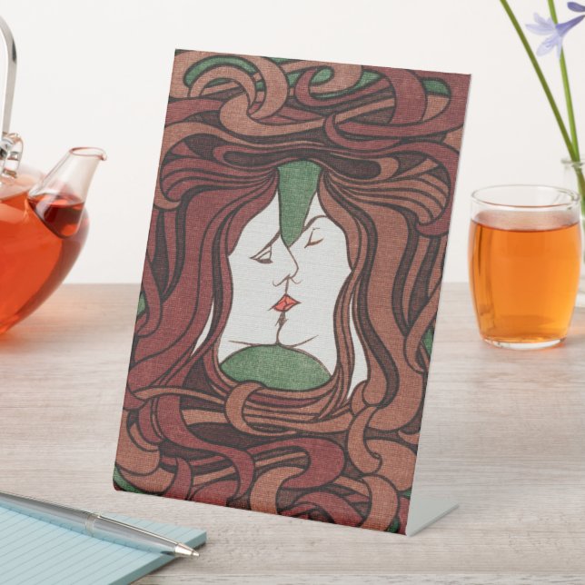 Kiss by Peter Behrens Pedestal Sign (In SItu)