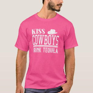 Kiss Cowboys and Drink Tequila Shirt,Women Cowboys T-Shirt