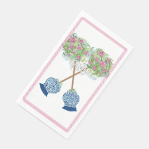 Kiss Cross Topiary Blue and White Ginger Jar Napkin