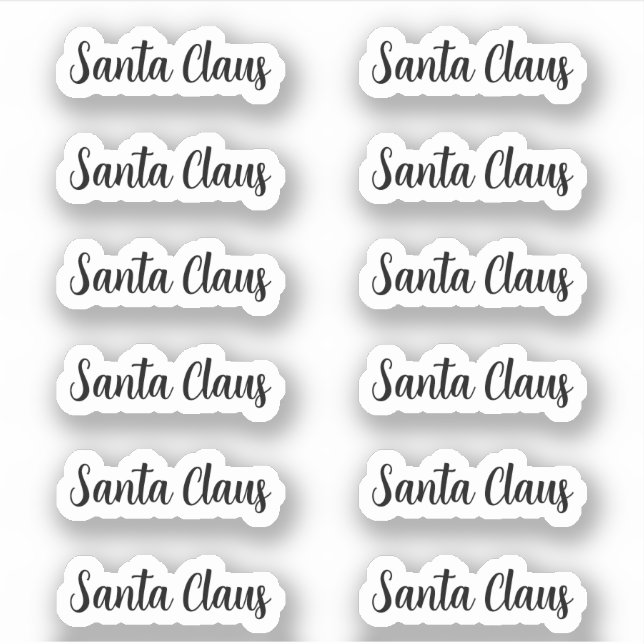Kiss-Cut Santa Claus Signature Angela Script (Front)