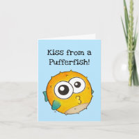 Kiss from a Pufferfish, Cute Yellow Blowfish