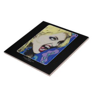 ‘Kiss Hard’ Painting on a Ceramic Tile